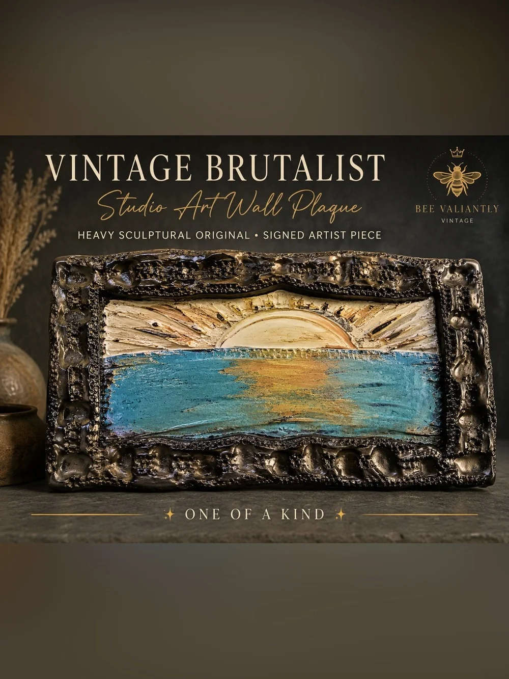 Vintage Brutalist Wall Art | Heavy Hand-Crafted | Signed Original Artist